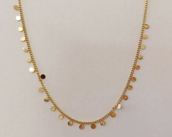 Collana in acciaio dorato con cerchietti
