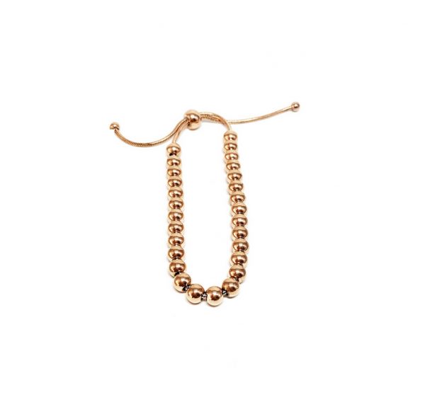 Bracciale in acciaio ramato con palline Regolabile