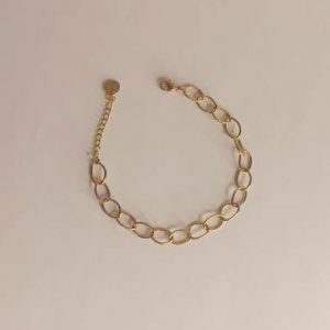 Braccialetto in acciaio dorato maglia ovale