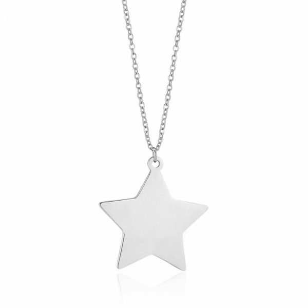 Collana in acciaio con ciondolo a stella - immagine 2