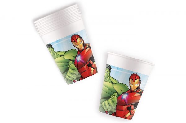 8 Bicchieri in Carta Avengers 200ml