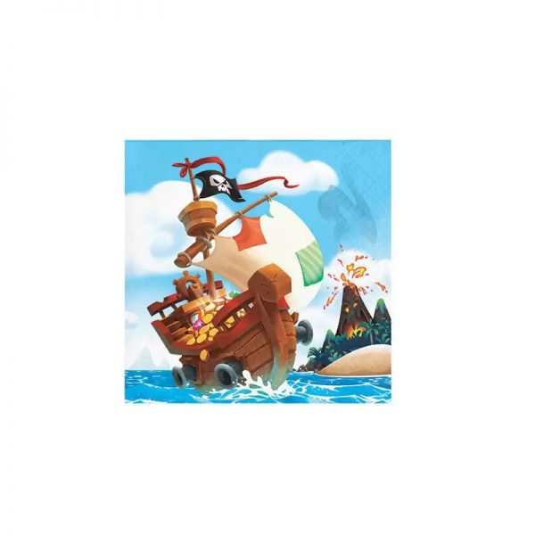 16pz Mini Tovaglioli Pirati 25x25cm