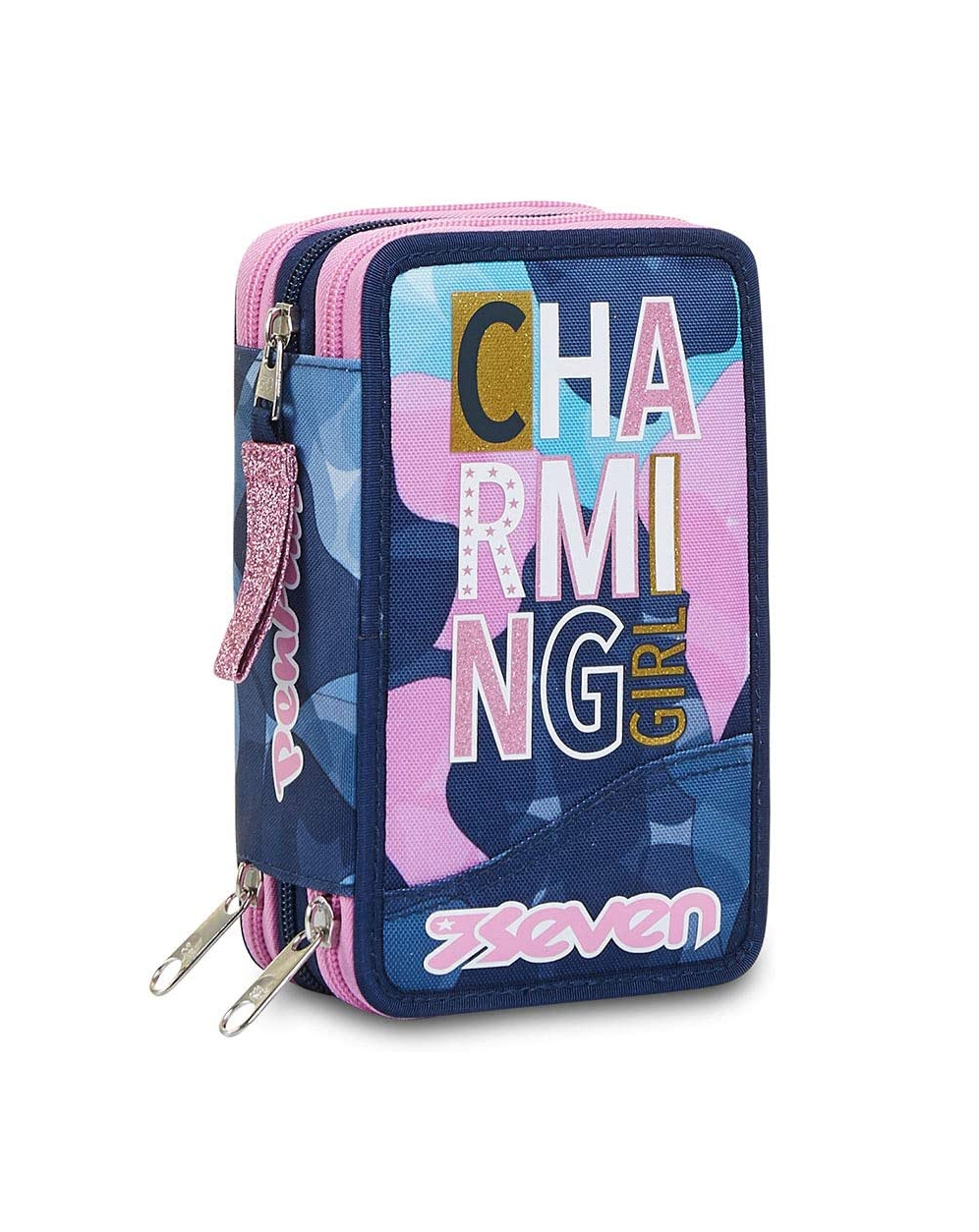 Seven Pen Pad Astuccio 3 Zip Charming Girl - Trilli Party