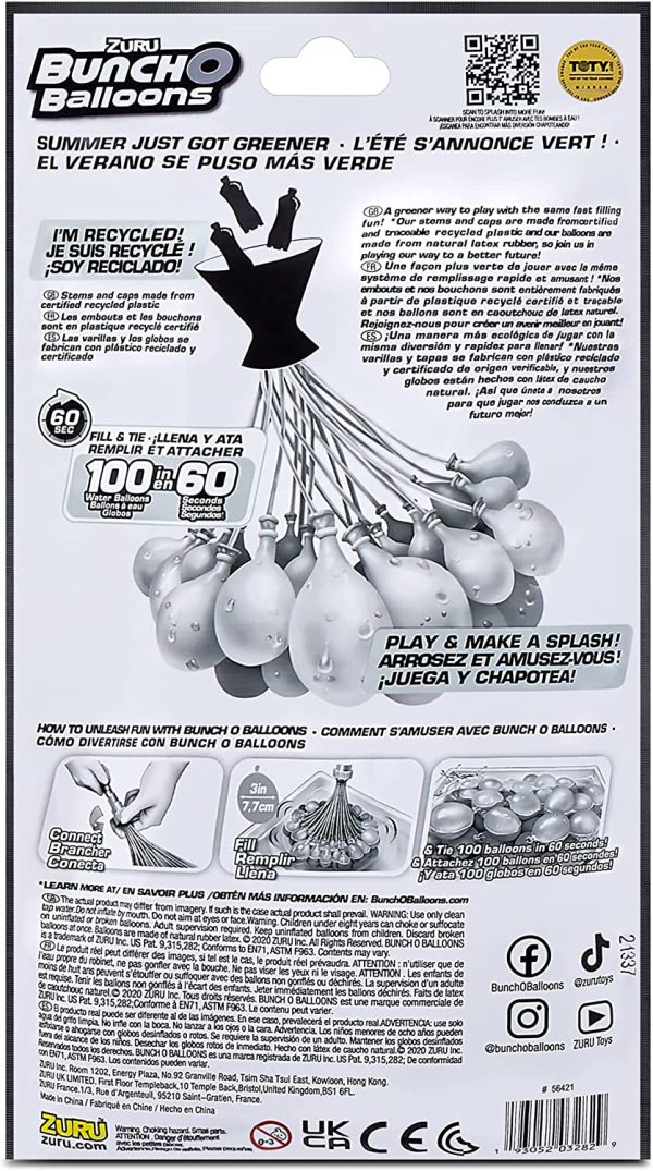 Bunch Balloons 100 gavettoni con colori Neon autosigillanti - immagine 3