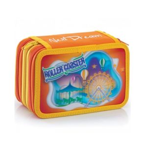 Next Dream Astuiccio 3 Zip Arancione Roller Coaster