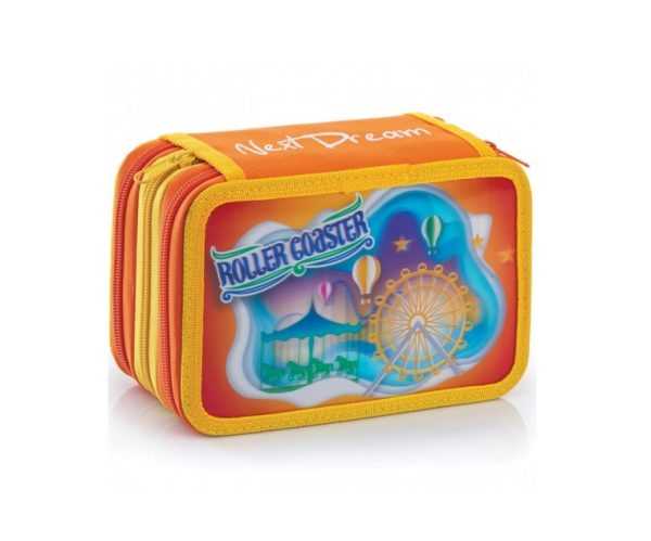 Next Dream Astuiccio 3 Zip Arancione Roller Coaster