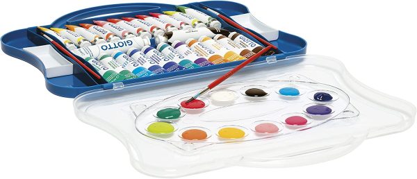 Giotto valigetta 24 Tubetti 12ml + 2 Tubetti 21ml Tempera Extra Fine + 2 pennelli - immagine 3