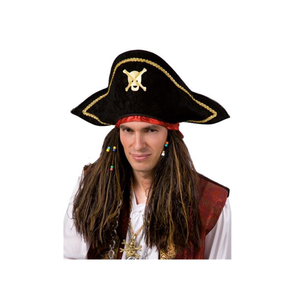 Parrucca Pirata delle Bermuda con Cappello