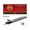 Astuccio 2  Mine in grafite Durezza H Diametro 2mm L.120mm - immagine 2
