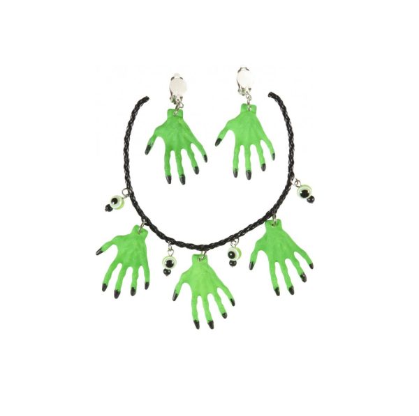 Widmann 05731 Set Orecchini e collana con mani di strega e occhi