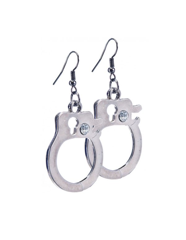 Carnival Toys 8322 Orecchini manette in metallo con strass
