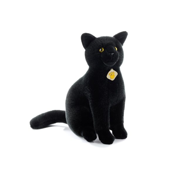 Bombay Peluche Gatto nero seduto H. 28cm L.30cm