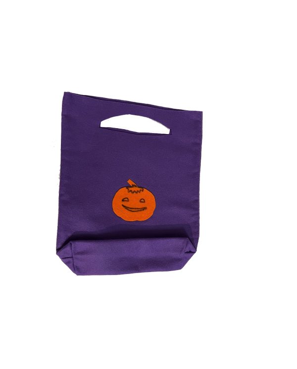 Borsa porta dolci Halloween in feltro 28x23cm Viola