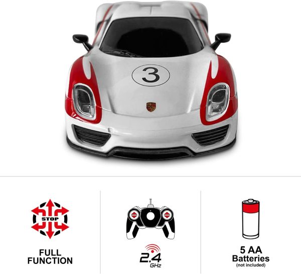 Rastar Porsche 918 Racing 2.4GhZ Modello 1: 24 fino a 8 km/h di Velocità - immagine 2