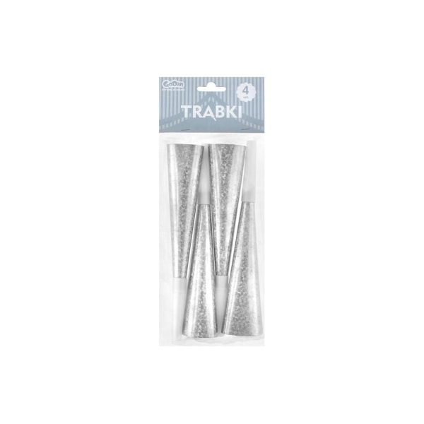 Trombetta 21cm Argento Olografico Silver 4pz - immagine 2