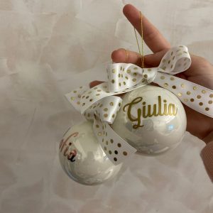 Pallina di Natale in vetro Personalizzata con scritta o foto 6cm