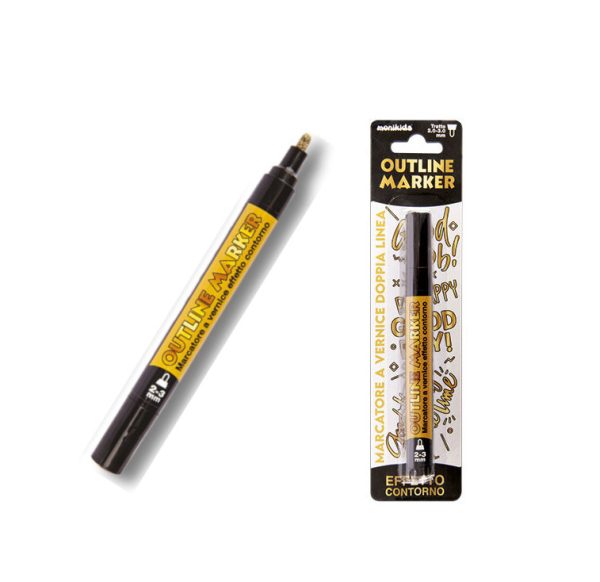 Marcatore doppia linea Oro con contorno Nero - immagine 2
