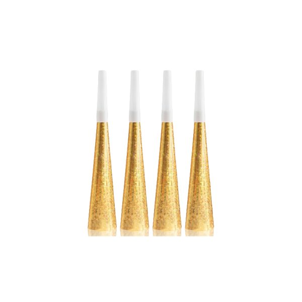 Trombetta 21cm Oro Olografico Gold 4pz