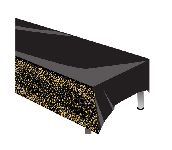 Tovaglia in Plastica Black & Gold 2,59mt x 1,37mt