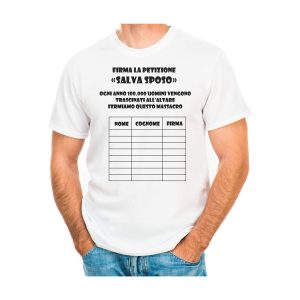 T-Shirt Addio al Celibato Firma la petizione Salva Sposo Taglia L