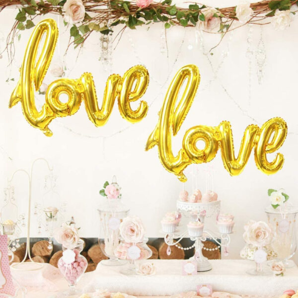 Palloncino San Valentino Scritta in foil Love 73x59cm color Oro - immagine 4