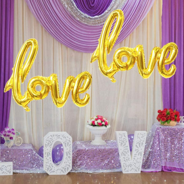 Palloncino San Valentino Scritta in foil Love 73x59cm color Oro - immagine 5
