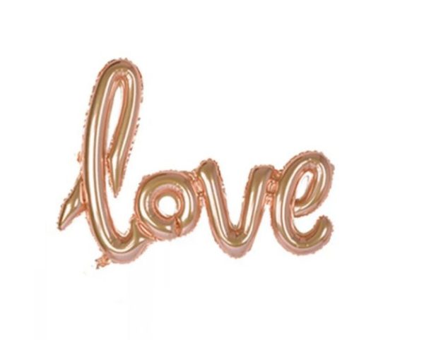 Palloncino con scritta Love e 100 petali rossi