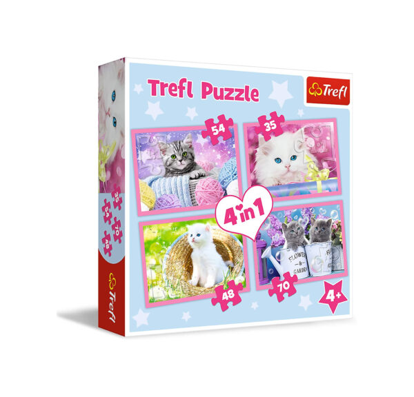 Trefl Gattini Puzzle 4 in 1 Età 4+