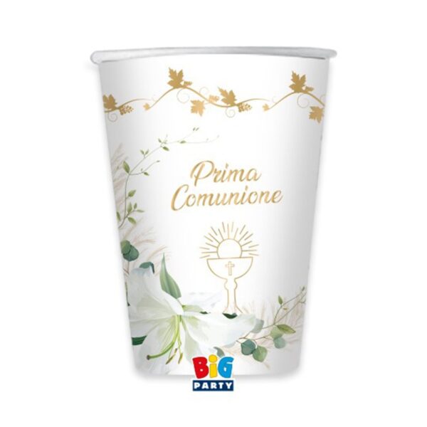 Prima Comunione Bicchiere Carta 200ml Lily 8pz