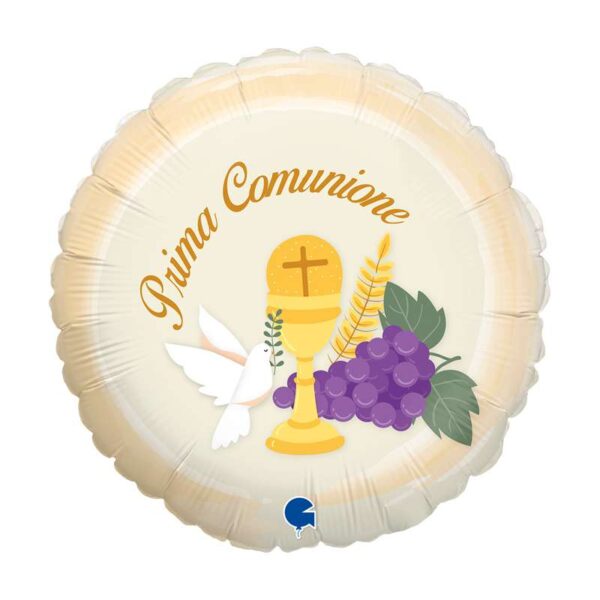 Prima Comunione Palloncino in mylar 18" 46cm Tondo