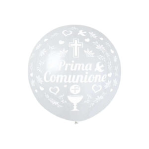 Prima Comunione Palloncino 31" 80cm Bianco Perlato stampa Bianca