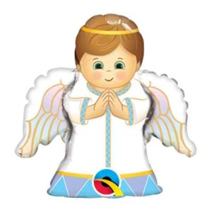Prima Comunione Palloncino Mini Shape Angel Boy in mylar 14" 35cm