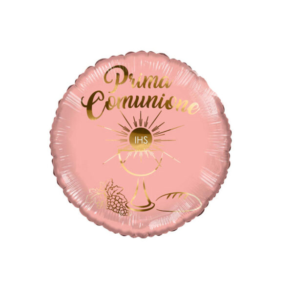 Prima Comunione Palloncino in mylar 18" 45cm Rose Gold