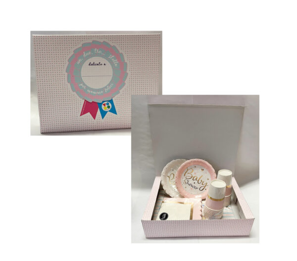Kit Baby Shower Girl con etichetta personalizzabile