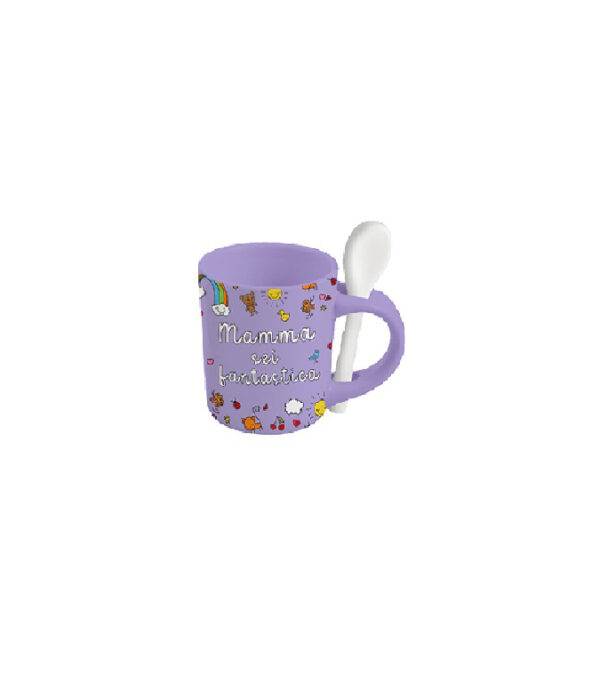 Tazzina caffè con cucchiaino Mamma sei fantastica