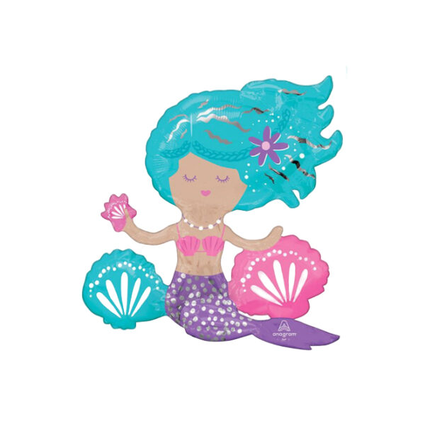 Palloncino 18" 45cm Air Filled Sirena Shimmering Mermaid