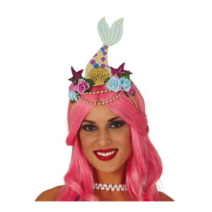Cerchietto Tiara con Coda di Sirena e Fiori 1pz