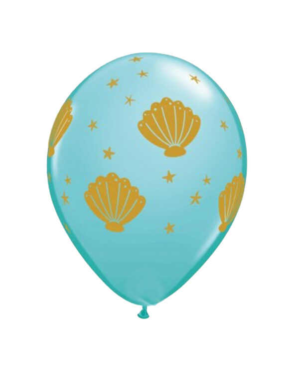 Palloncino 11" 30cm Tiffany Conchiglia Oro Sea Shell 6pz