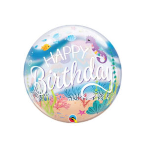 Palloncino 22" 56cm Bubble H.Birthday Sirena Mermaid