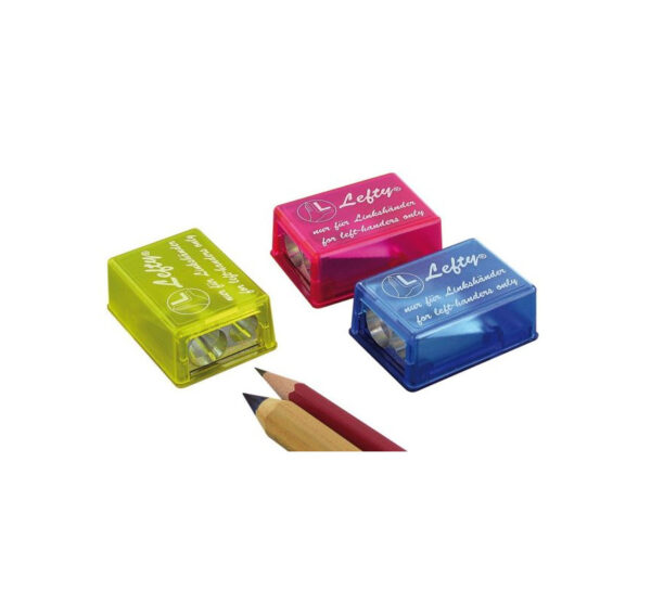 Temperamatite con contenitore per mancini Colori assortiti