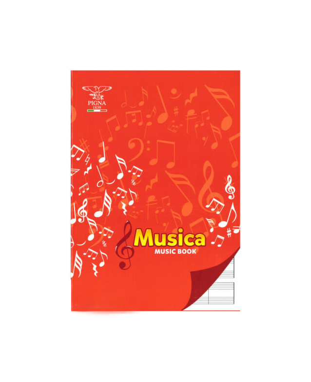 Pigna Quaderno Musica Pentagrammato A4 32 fogli Rosso - Trilli Party
