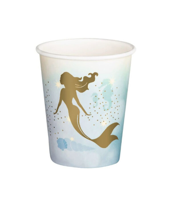 Bicchiere carta Sirena Gold Mermaid 10pz