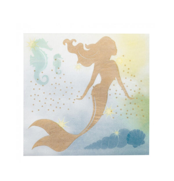 Tovagliolo Sirena Gold Mermaid 20pz 33cm x 33cm