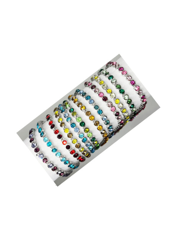 Bracciale in acciaio finitura silver con zirconi L. 19cm