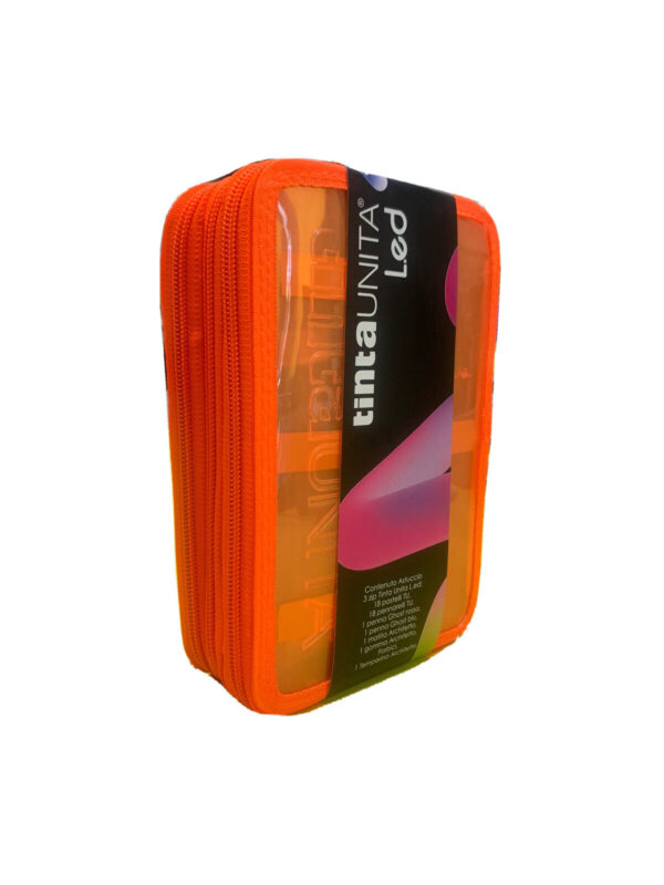 Tinta Unita Astuccio LED 3 zip Fluo Arancione