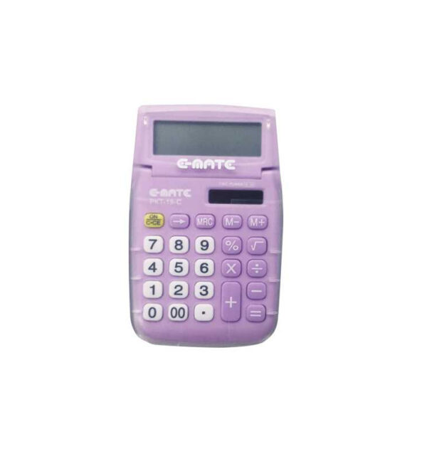 E-Mate Calcolatrice Rosa Pastello con cover prottetiva Alimentazione solare