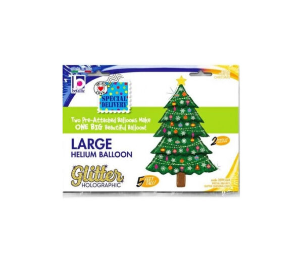 Palloncino in mylar Albero di Natale decorato da 1,88 x 0,6 mt - immagine 2