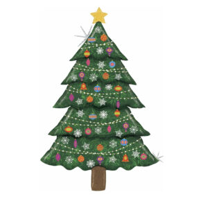 Palloncino in mylar Albero di Natale decorato da 1,88 x 0,6 mt