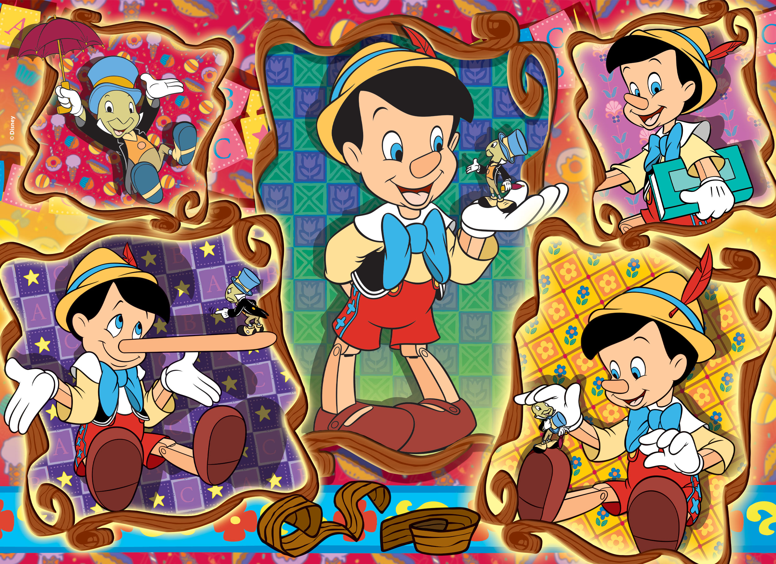 Lisciani Maxi Floor Puzzle Double Face 108pz Pinocchio 70x50cm - immagine 2