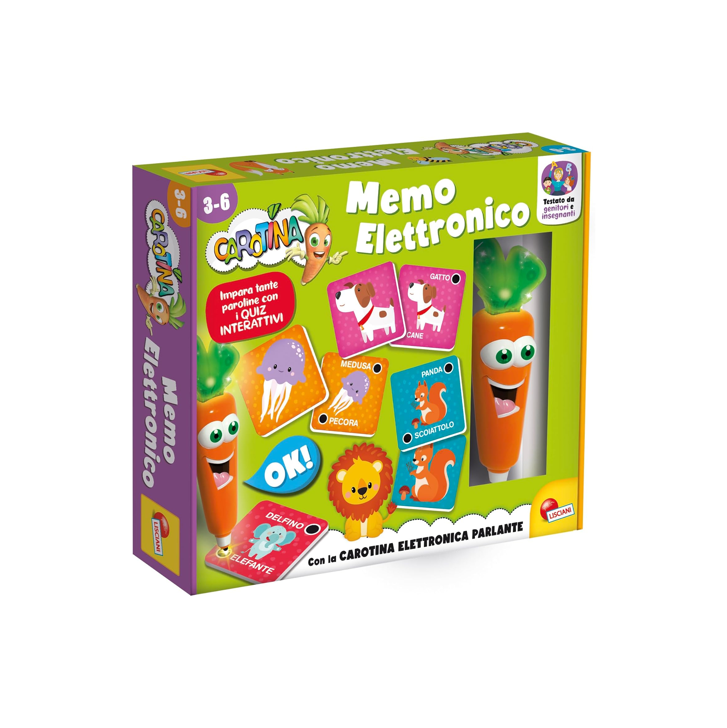 Lisciani Giochi Carotina Penna Parlante Memo Elettronico Età 3-6 anni